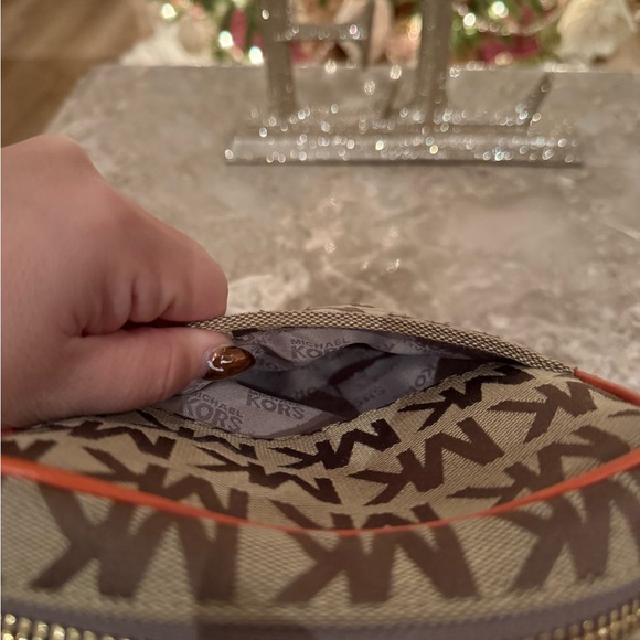 Michael Kors Brown and Orange Signature Flight Crossbody Bag - Picture 10 of 15